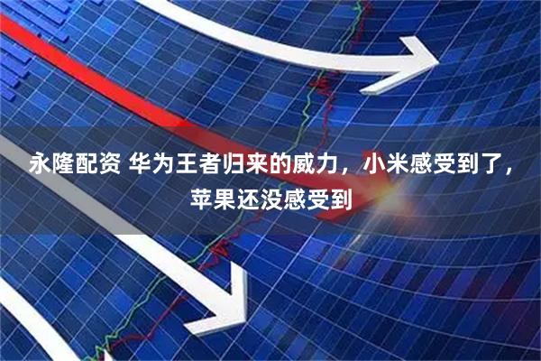 永隆配资 华为王者归来的威力，小米感受到了，苹果还没感受到