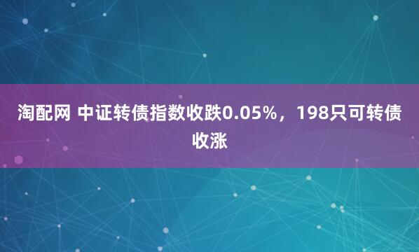 淘配网 中证转债指数收跌0.05%，198只可转债收涨